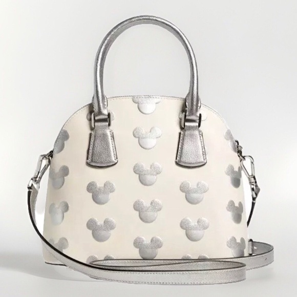 KATE SPADE x DISNEY Silver Mickey Mouse Top Handle Crossbody Satchel Bag NWT - Picture 3 of 17
